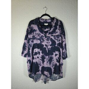 Westbound Tie-dye V-neck Purple Size XL